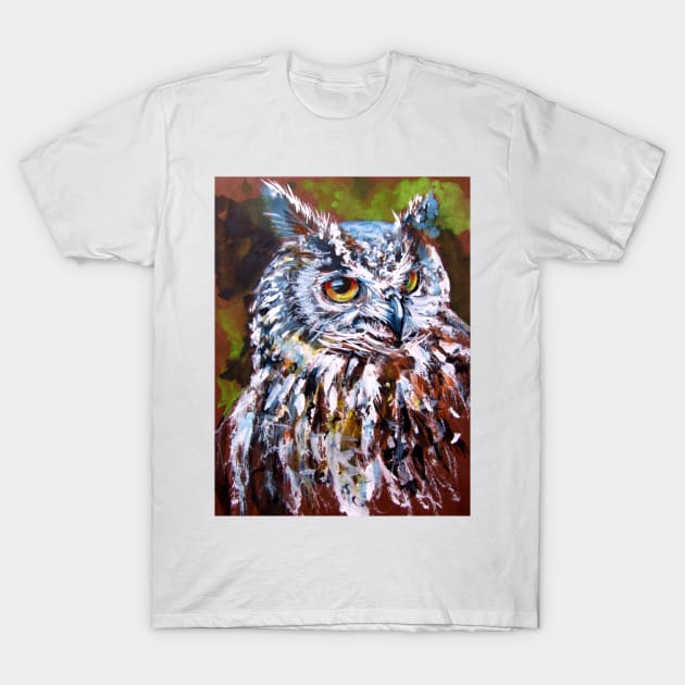 Owl portrait T-Shirt by kovacsannabrigi